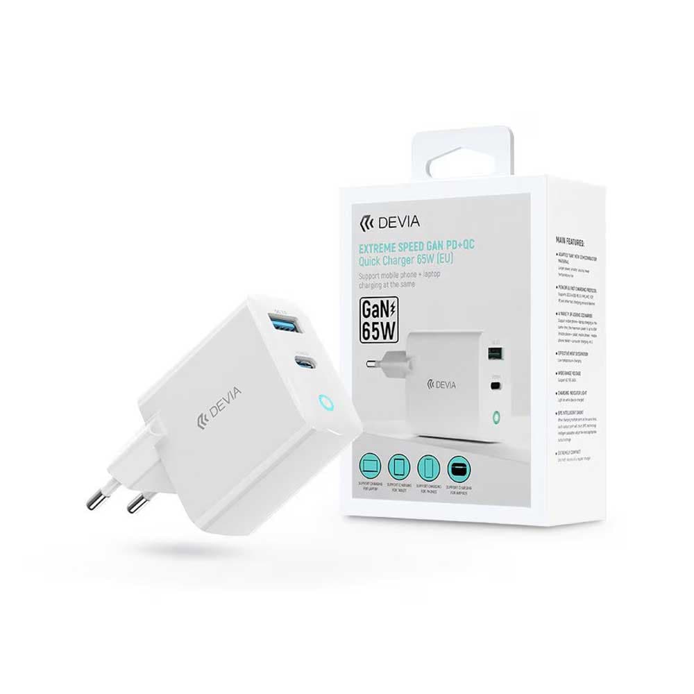 شارژر دیواری Devia Extreme Speed GaN PD+QC Quick Charger 65W (EU)