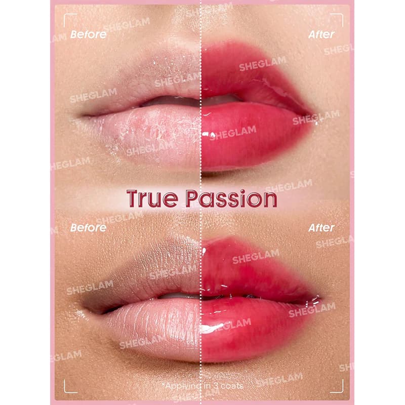 لیپ گلاس پلامپر سرنگی شیگلم مدل BOOSTER SHINE رنگ TRUE PASSION — تصویر ۲