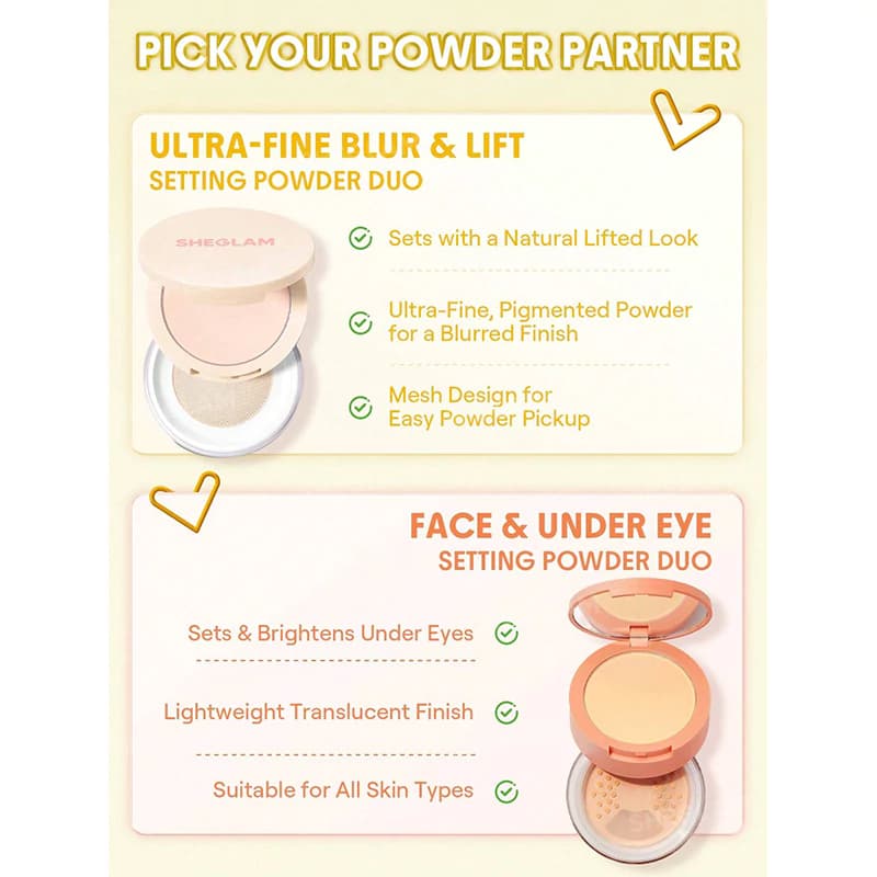 پودر فیکس دو منظوره شیگلم INSTA READY ULTRA-FINE رنگ BANANA — تصویر ۳