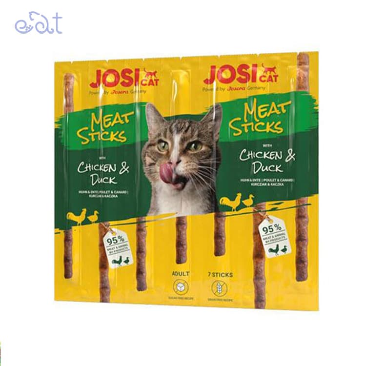 تشویقی مدادی جوسی کت با طعم مرغ و اردک مدل JosiCat Meat Stick Chicken & Duck بسته 7 عددی