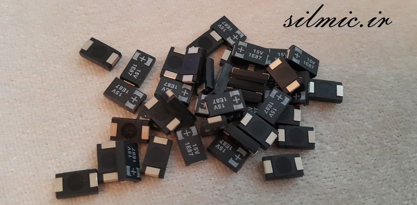 خازن تانتالیوم 15 میکرو فاراد 25 ولت Very Low ESR ساخت SANYO TQC سایز D — تصویر ۲