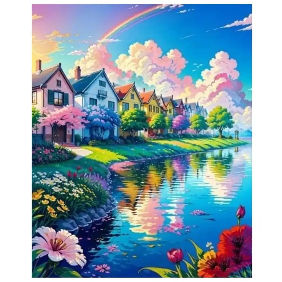 نقاشی الماسی بومی طرح شماره 3 سایز 30×40 سانتی متر