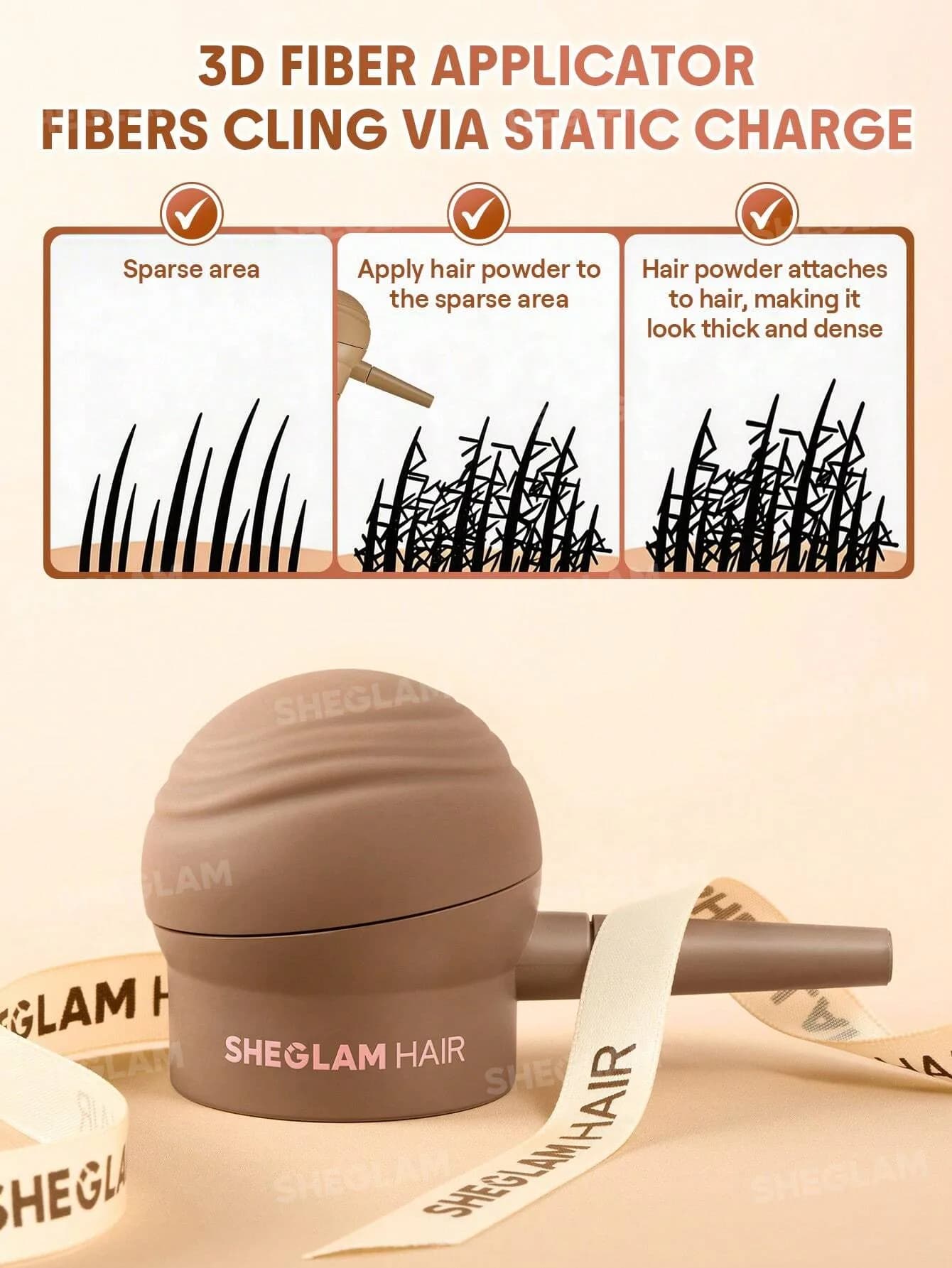 اپلیکاتور اسپری پودر پرپشت کننده مو شیگلم مدل Volume Boost 3D Precision Applicator — تصویر ۴