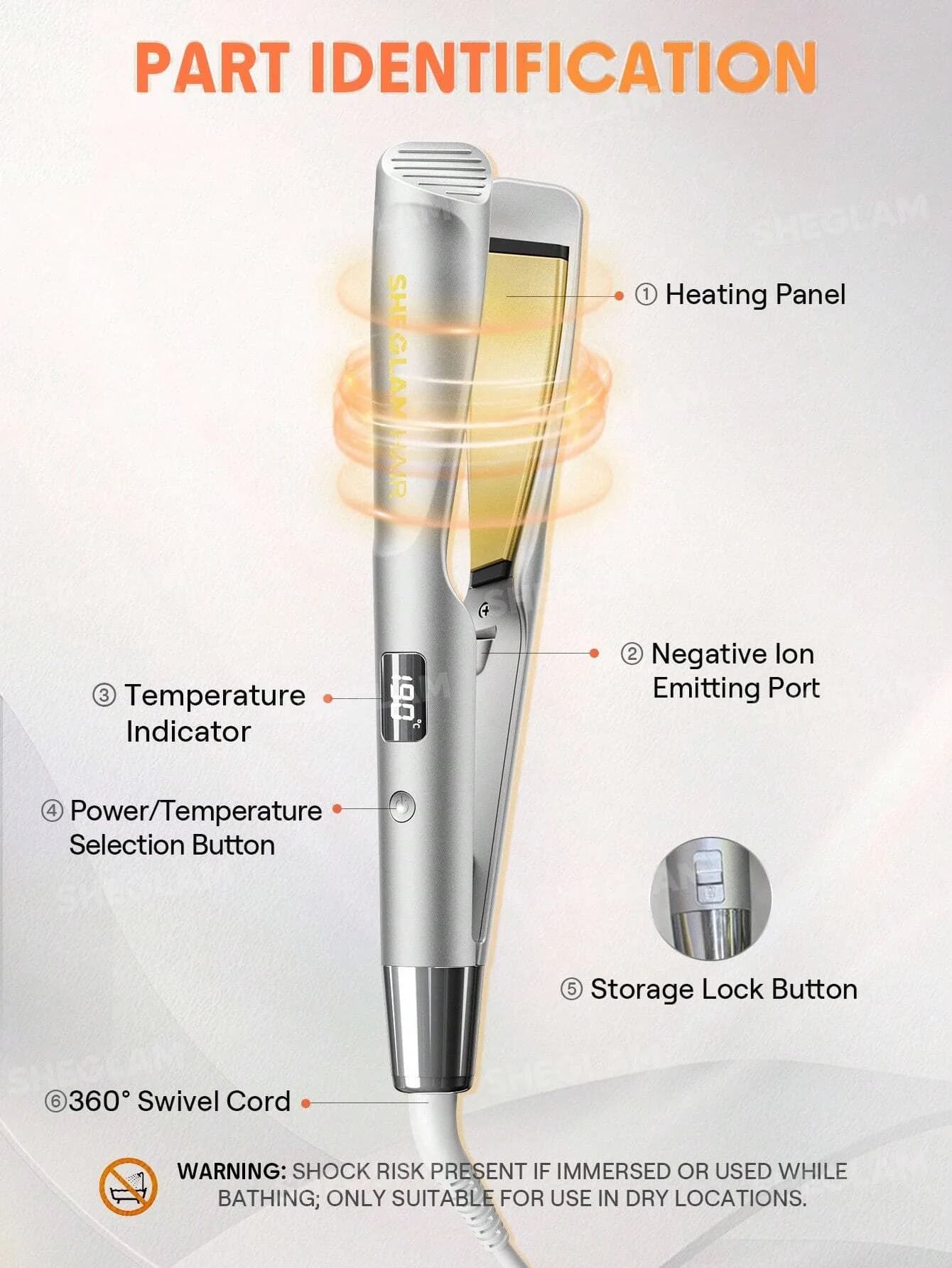 اتو مو و فر کننده شیگلم مدل Sleek Chic Twist Kiss Flat Iron سایز 25 میلی متر — تصویر ۴