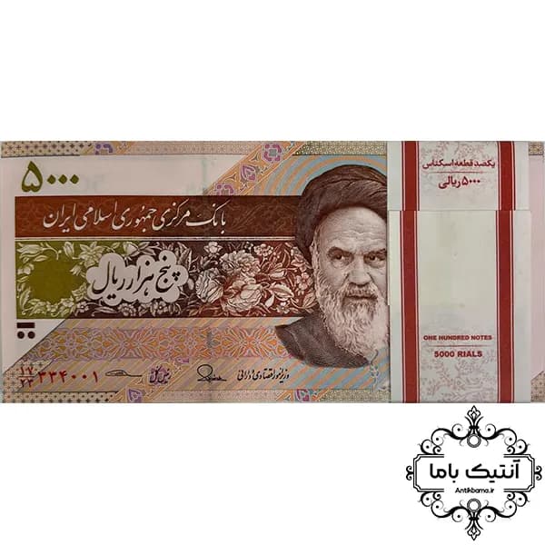 بسته اسکناس 5000ریال (طیب نیا_سیف) -334001-کاسه بشقاب – جمهوری اسلامی