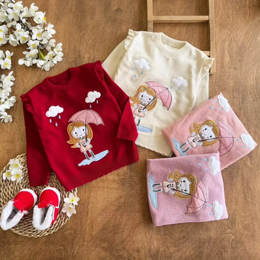 بافت گپ دختر و چتر سایز ۴۰ تا ۵۰ کد ۵۶۷۷ — تصویر ۲