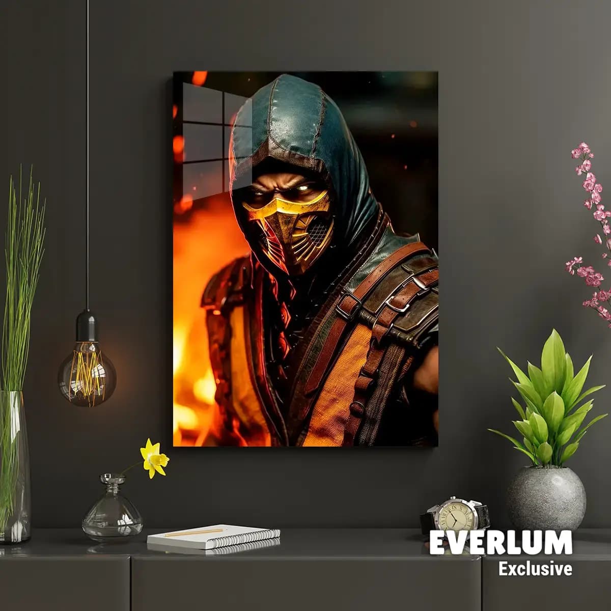 متال پوستر بازی Mortal Kombat طرح شخصیت Scorpion کد N205 — تصویر ۳