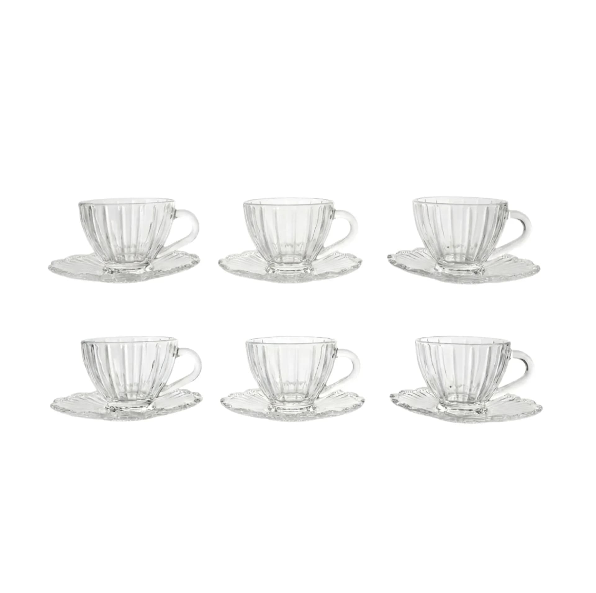 ست فنجان و نعلبکی 12 پارچه 6 نفره مدل کریستال کد GLASS — تصویر ۲