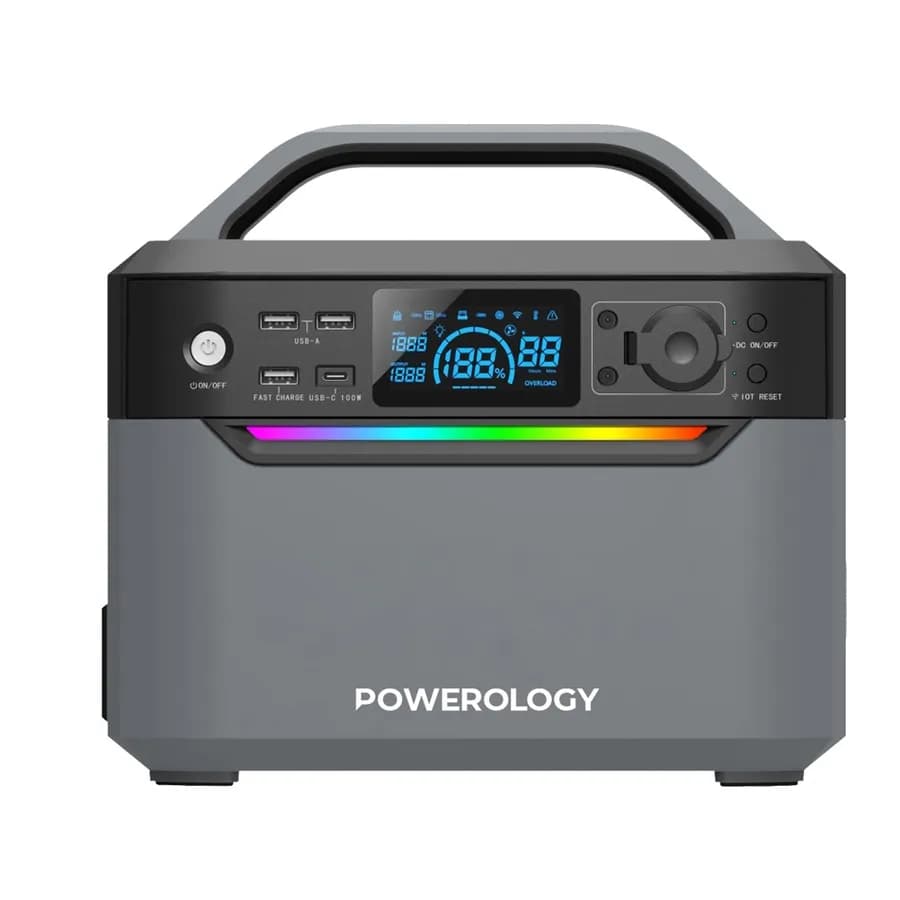 پاور ژنراتور برق قابل حمل Powerology مدل pp039 با ظرفیت 120000 میلیآمپر ساعت