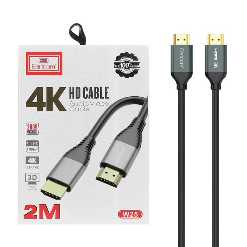 کابل HDMI 3D 2 متری 4K Earldom W25