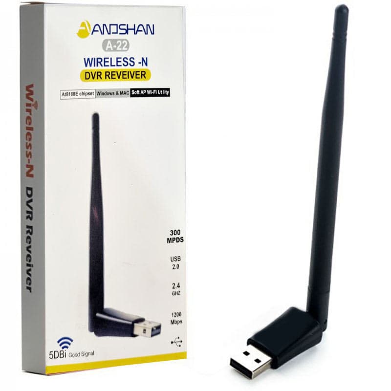 کارت شبکه بیسیم آنتن بلند متصل mbps 1200 Anoshan A-22