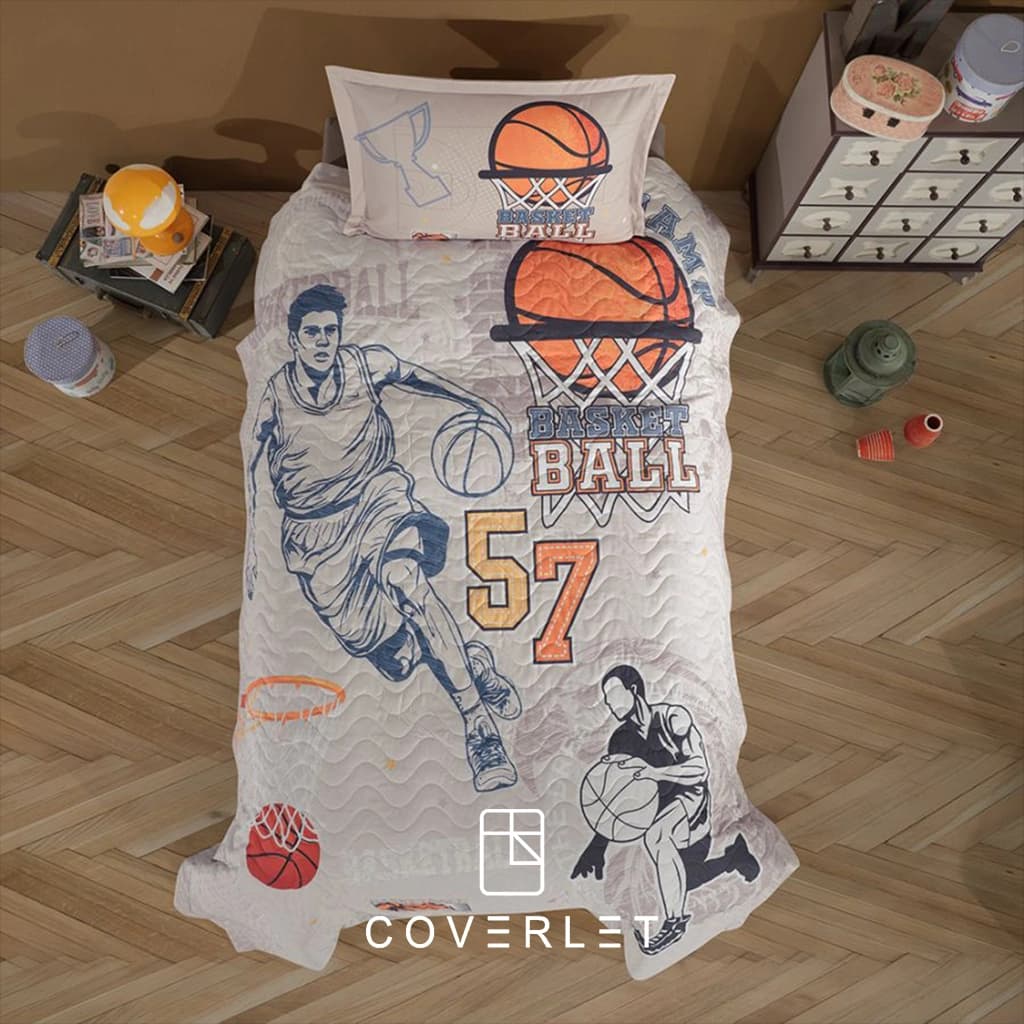 روتختی چهارفصل پسرانه بژ طرح بسکتبال مدل Basketball