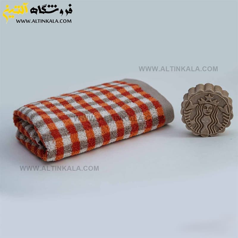 حوله حمامی برق لامع طرح ونیز نارنجی سایز 100×165