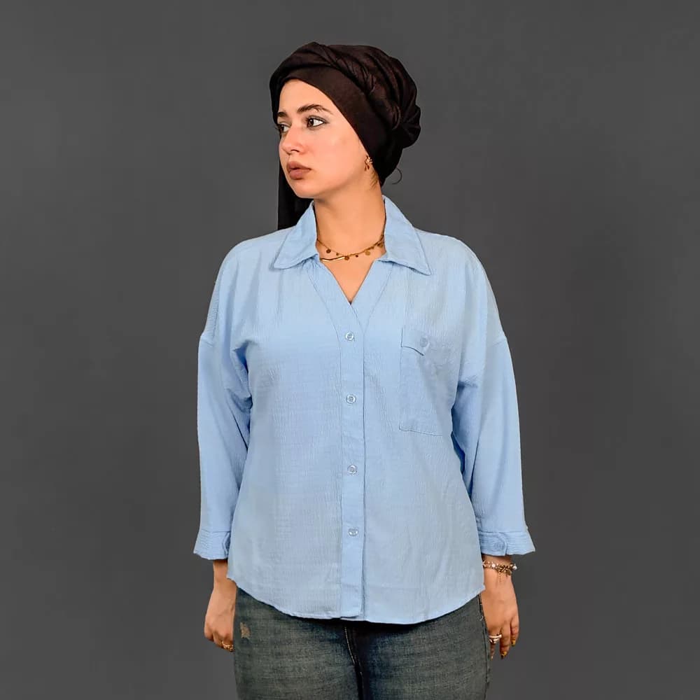 شومیز دخترانه تک جیب کد 29969 — تصویر ۹