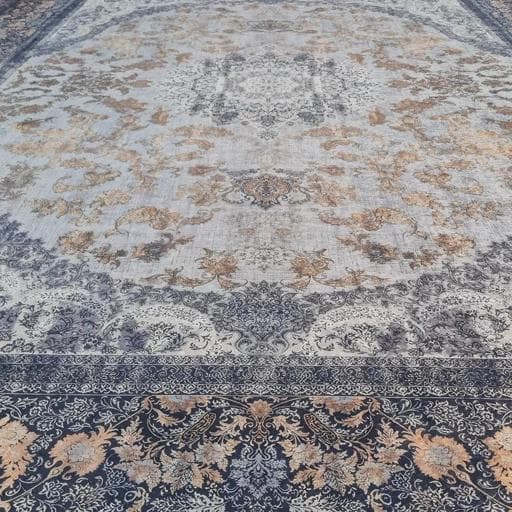فرشینه مخمل هازان طرح حبیب فیلی سرمه ای u48(پس کرایه) — تصویر ۳