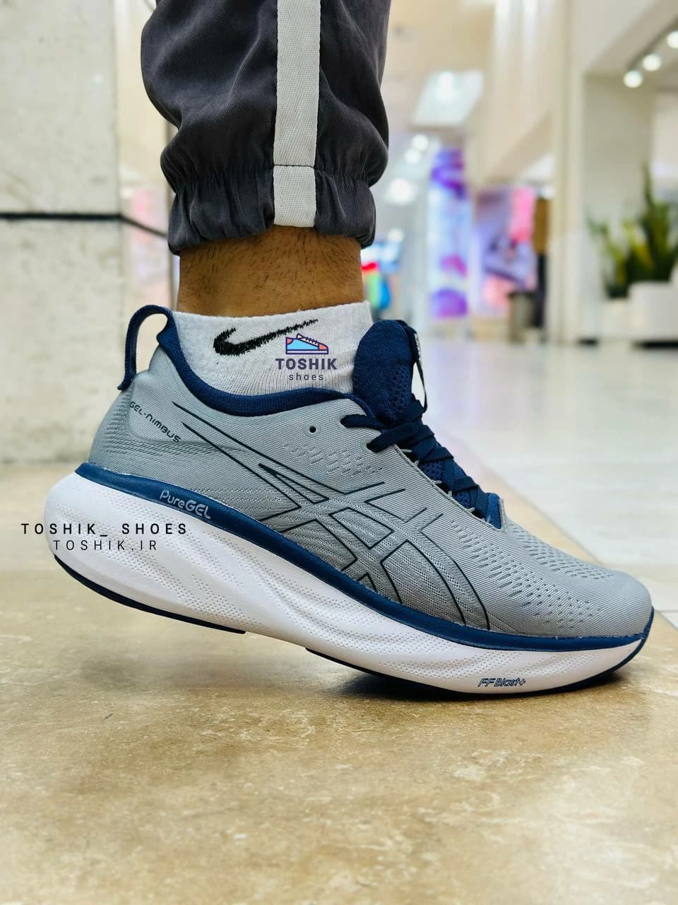 کتونی اسیکس مدل نیمباس 25 – GEL _ NUMBUS 25 طوسی سفید — تصویر ۶