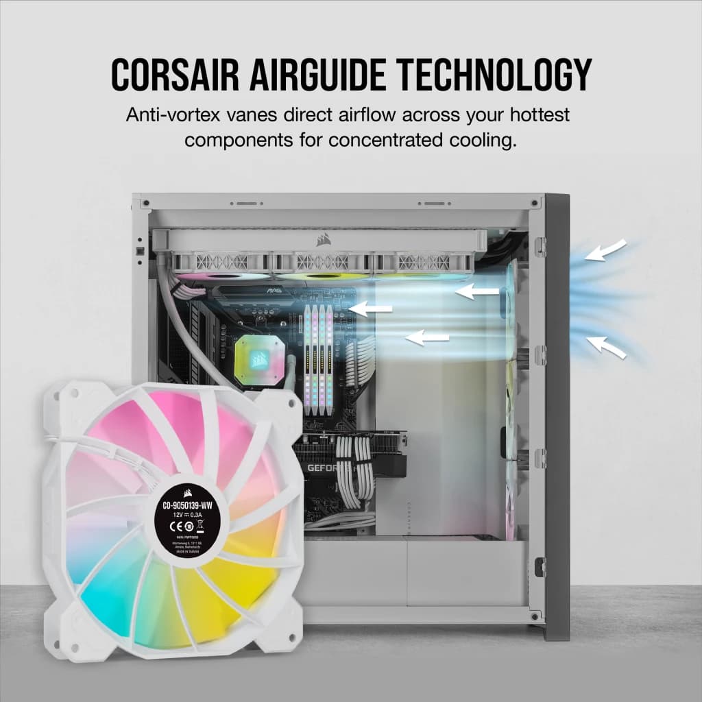 فن کیس کورسیر iCUE SP140 RGB ELITE Performance 140mm White برند Corsair — تصویر ۲