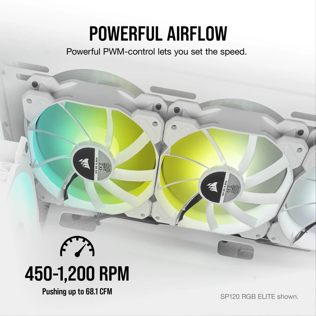 فن کیس کورسیر iCUE SP140 RGB ELITE Performance 140mm White برند Corsair — تصویر ۳