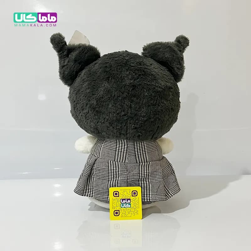 عروسک کرومی لباسدار چارخونه طوسی 35 سانتیمتر — تصویر ۸