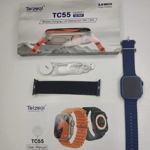 ساعت هوشمند Telzealمدل TC55 ULTRA طرح اپل به همراه بند برزنتی اضافه — تصویر ۴