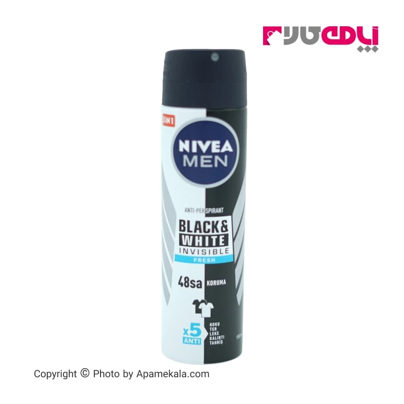 اسپری ضد تعریق نیوآ مدل Black and White Invisible Fresh مردانه 150 میلی لیتر — تصویر ۴