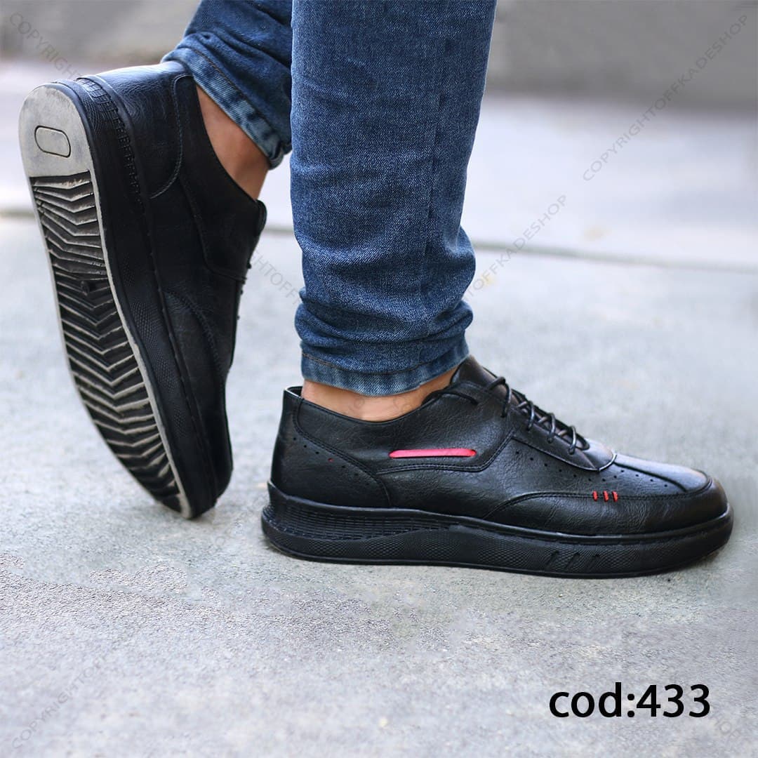 کتونی مشکی خط قرمز – کد 433(Ta7) — تصویر ۳