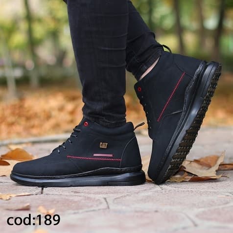 نیم بوت مشکی قرمز CAT – کد hf189 — تصویر ۴
