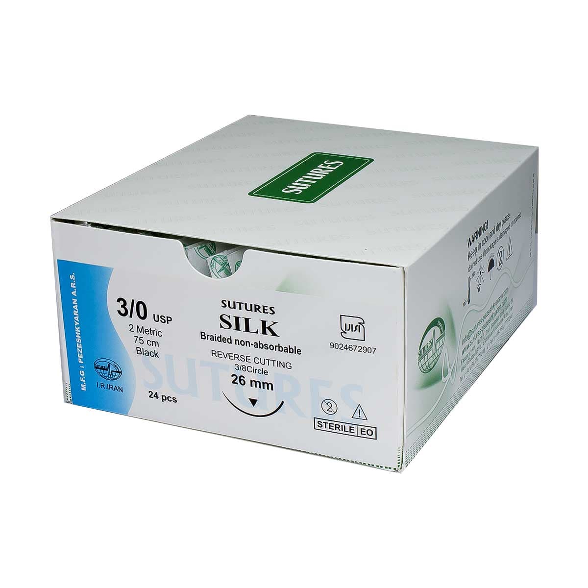 نخ بخیه سیلک 24 عددی سوچرز Silk Surgical Sutures