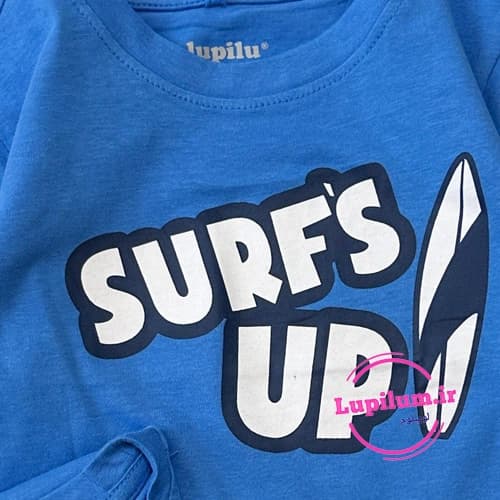 تیشرت نخی بچگانه آبی surf’s up — تصویر ۲