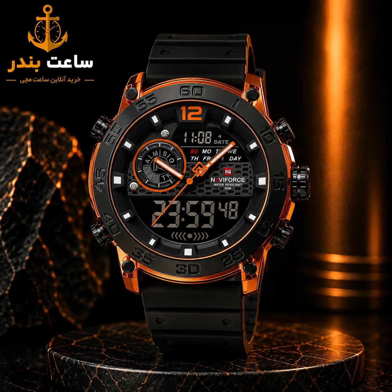 ساعت مچی مردانه اورجینال برند نیویفورس nf6104 naviforce — تصویر ۹
