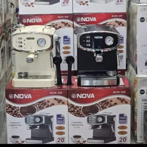 اسپرسو و قهوه ساز 1500 وات نوا اصلی کد 129 قدرت 20 بار مدل نووا NOVA NCM-129 اصلی