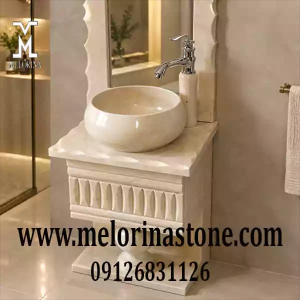 روشویی سنگی جدید کوچک کد NJ014 — تصویر ۳