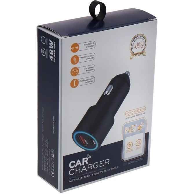شارژر فندکی WKN-C078 فلزی پورت PD سوپر فست — تصویر ۴