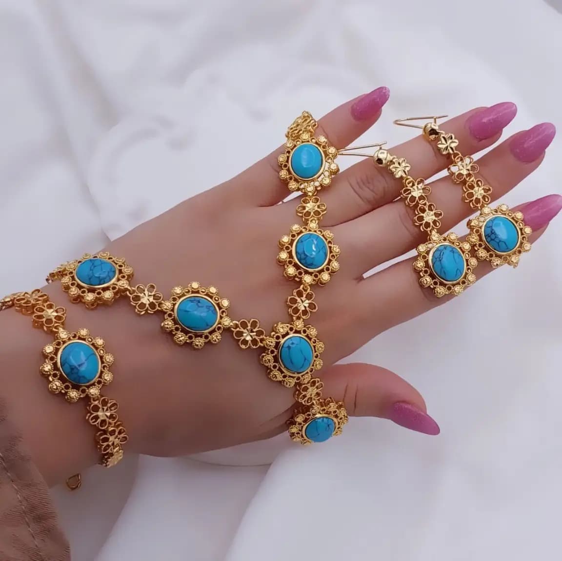 سرویس طرح طلا فیروزه و عقیق 4 — تصویر ۵