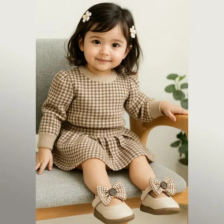 کفش دخترانه عروسکی Elsa | رویه چرم حولهای و زیره طبی