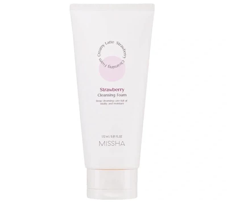 فوم شستشوی صورت توتفرنگی میشا Missha مدل Strawberry Cleansing Foam | حجم 172 میل