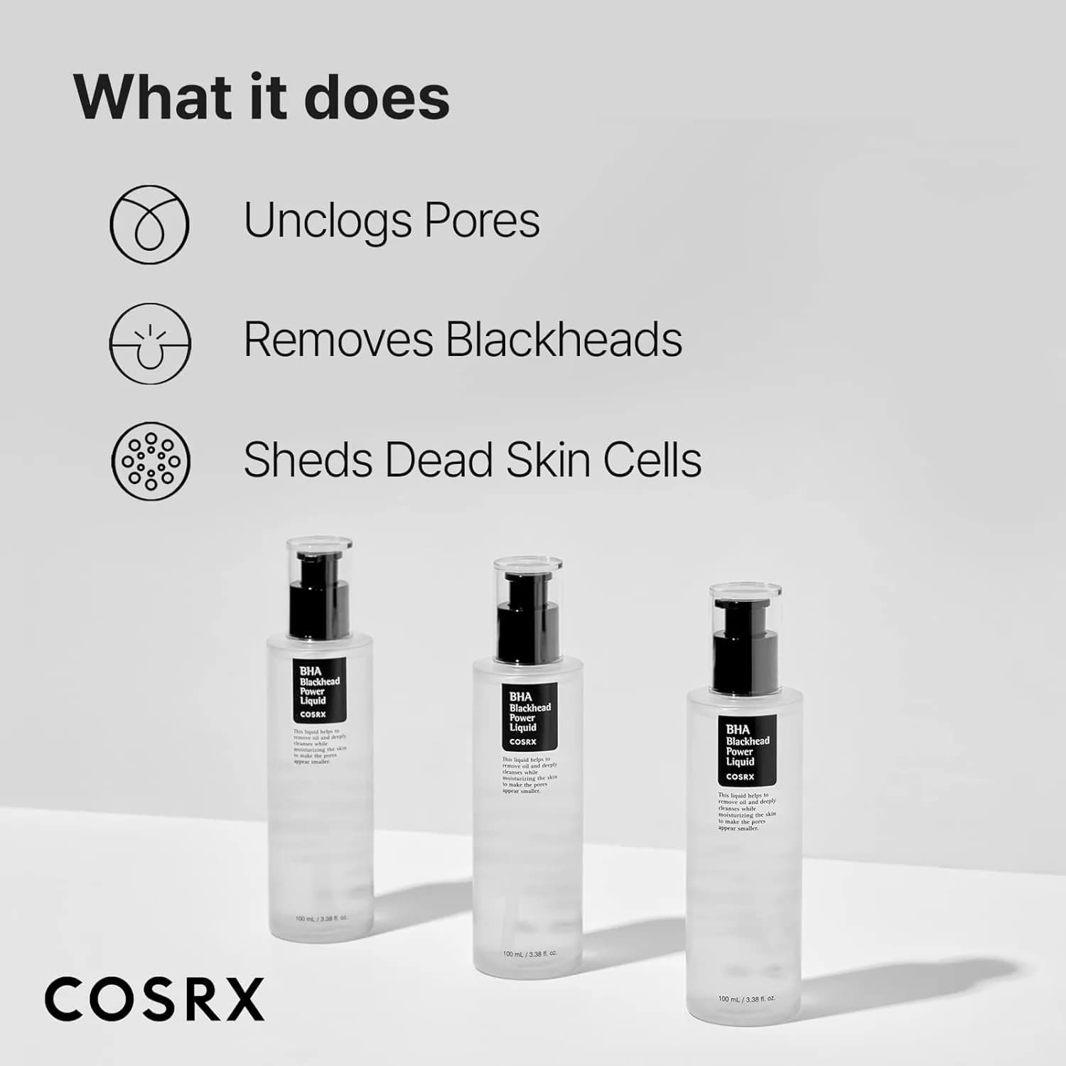 تونر ضد جوش سر سیاه کوزارکس COSRX مدل BHA Blackhead Power Liquid | حجم 100 میل — تصویر ۴