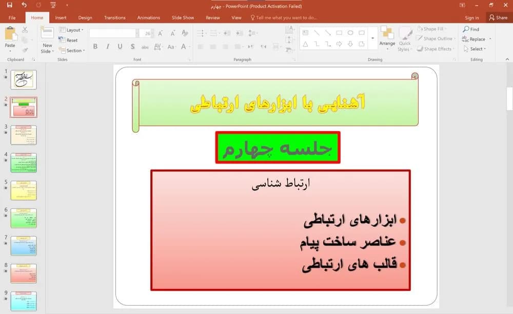 پاورپوینت (جلسه چهارم) آشنایی با ابزارهای ارتباطی (ارتباط شناسی)