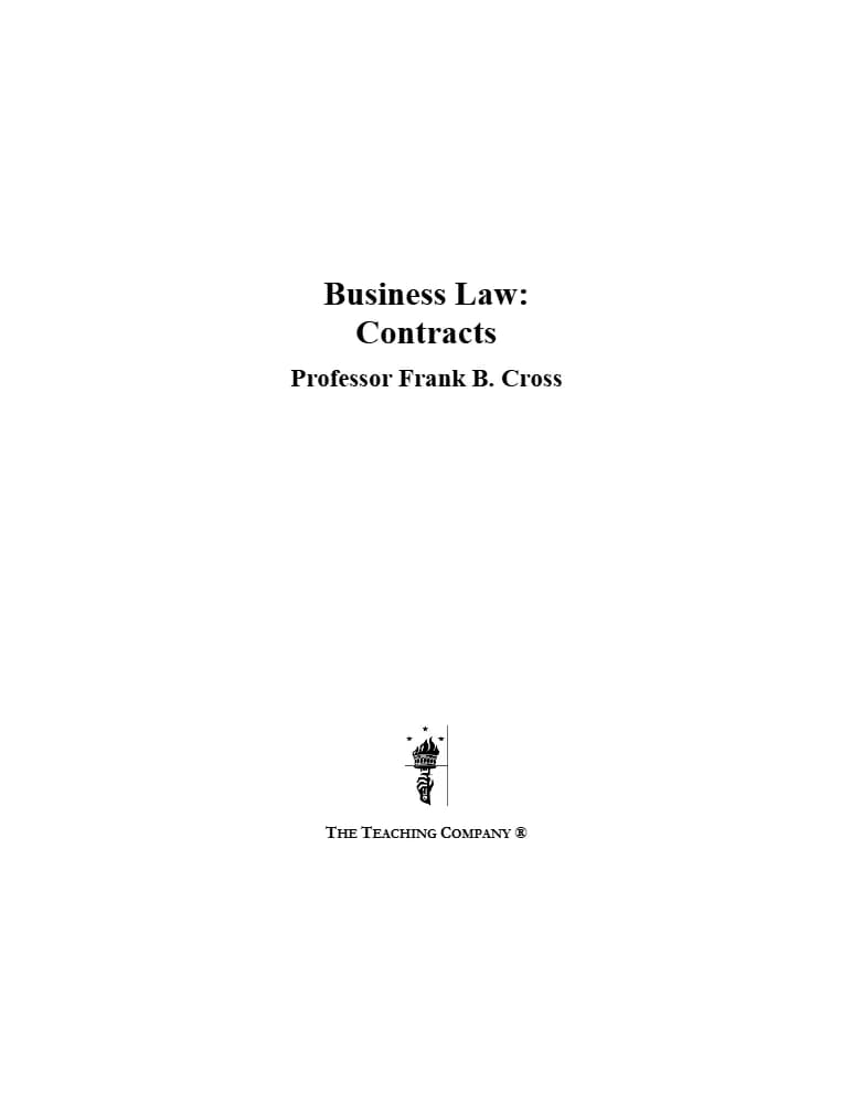 کتاب Business Law: Contracts (حقوق کسبوکار: قراردادها) نسخه انگلیسی PDF | فرانک بی. کراس