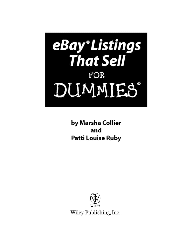 کتاب eBay Listings That Sell For Dummies (آگهیهای ایبی که میفروشند برای تازهکارها) نسخه انگلیسی PDF | مارشا کولیر و پتی لوئیز روبی