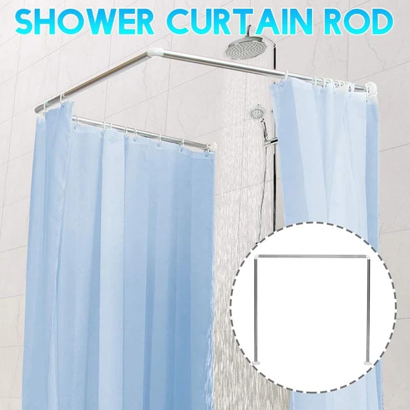 میله پرده حمام پیسو مدل U 90X90X90 cm (استیل) — تصویر ۸