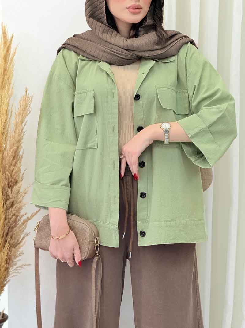 مانتو دو جیب پاکتی ماهرخ کد 6731