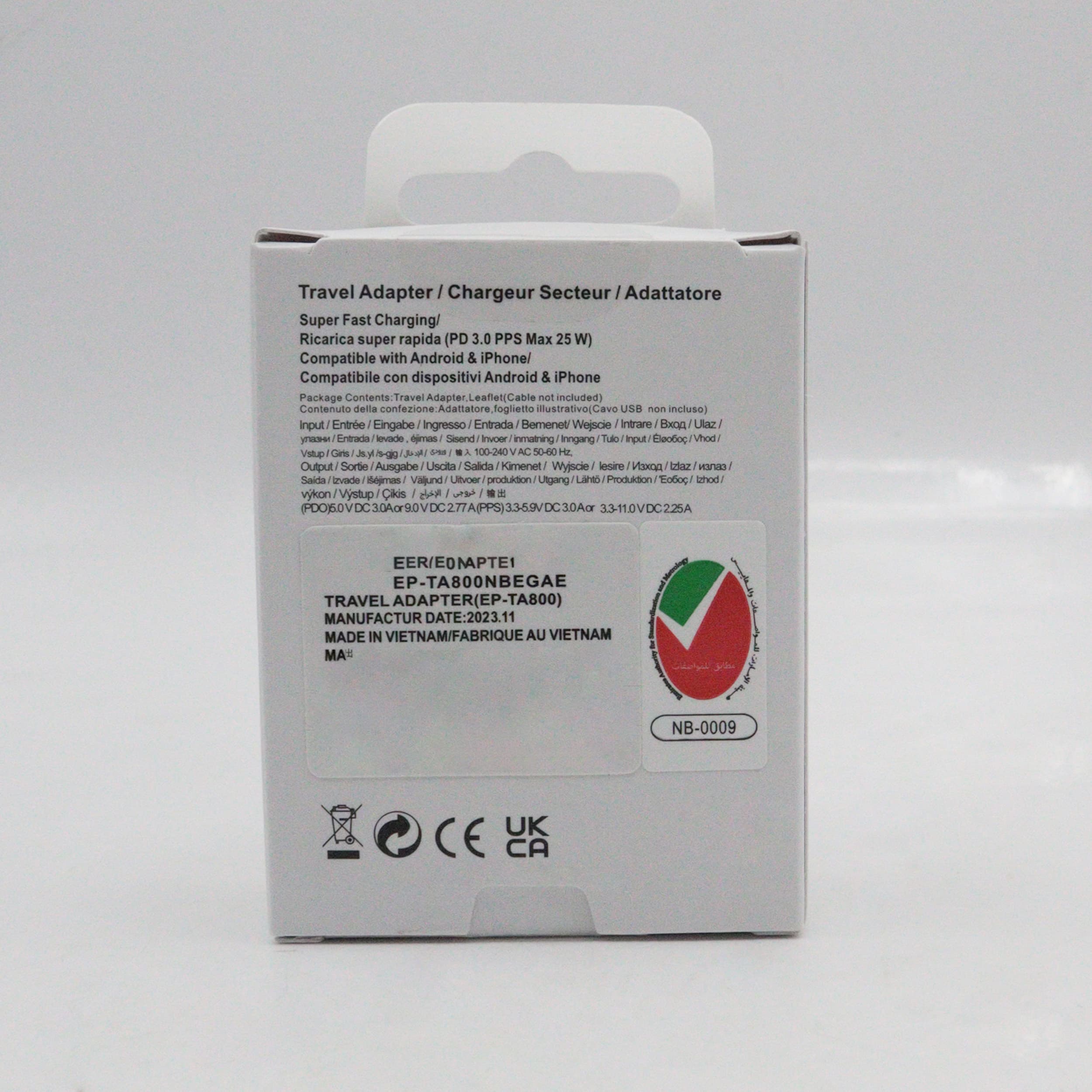 شارژر دیواری 25 وات مدل YP-USB-C — تصویر ۳