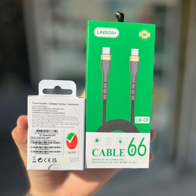 شارژر دیواری 25 وات لیندوس مدل Galaxy A72 به همراه کابل تبدیل USB-C — تصویر ۳