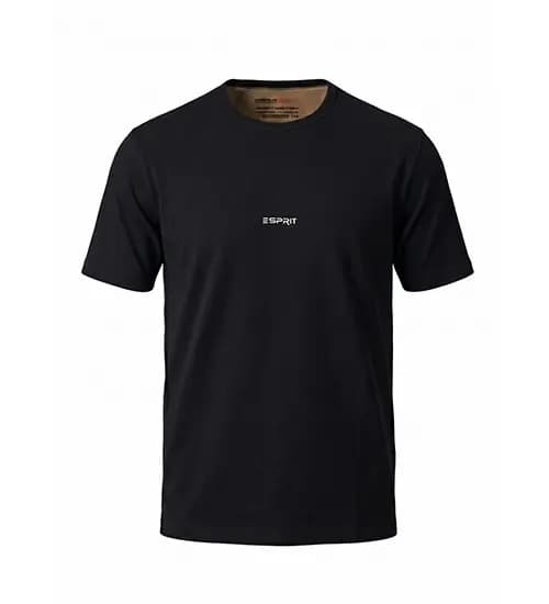 تیشرت Esprit یقه گرد مردانه نرمال نخ پنبه مشکی مدل 50443