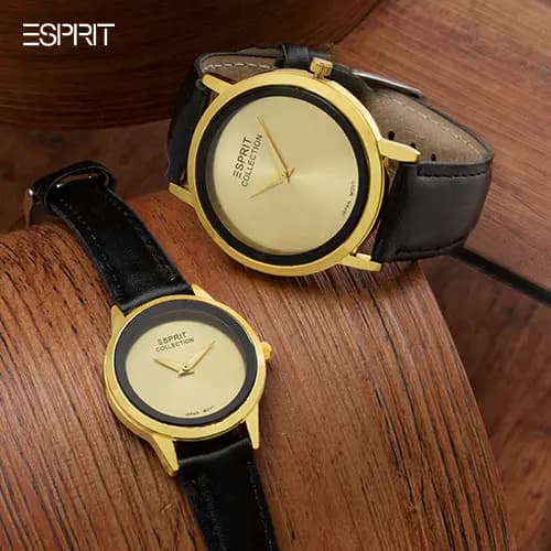 ست ساعت مردانه و زنانه Esprit مدل W7809 (طلایی)