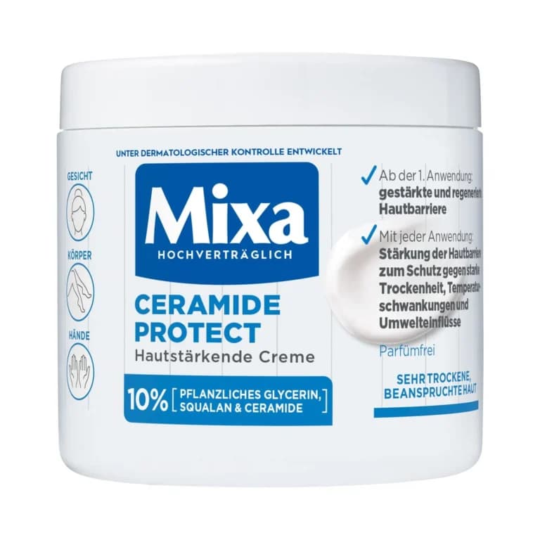 کرم تقویت کننده و رطوبترسان میکسا Mixa حاوی سرامید حجم 400 میل