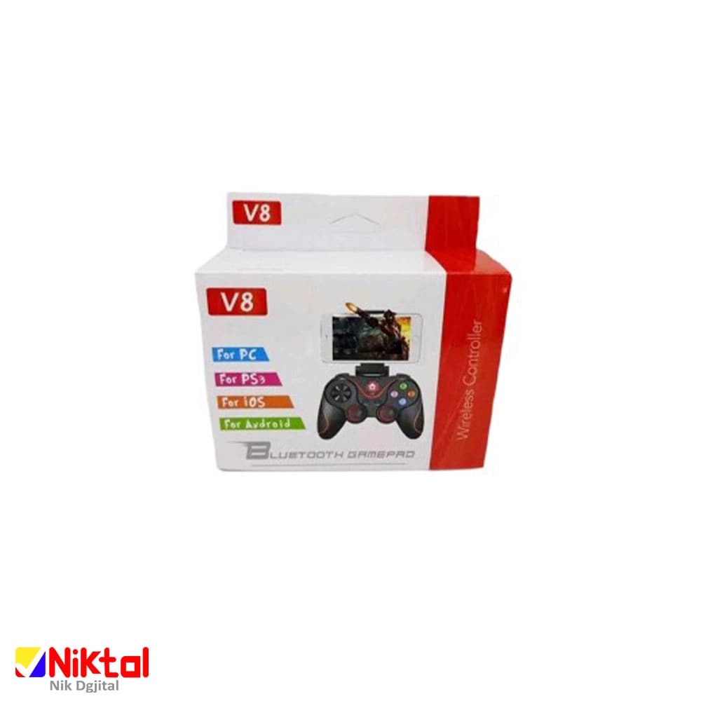 دسته بازی بلوتوثی V8 | اتصال سریع و پایدار و نورپردازی LED — تصویر ۷