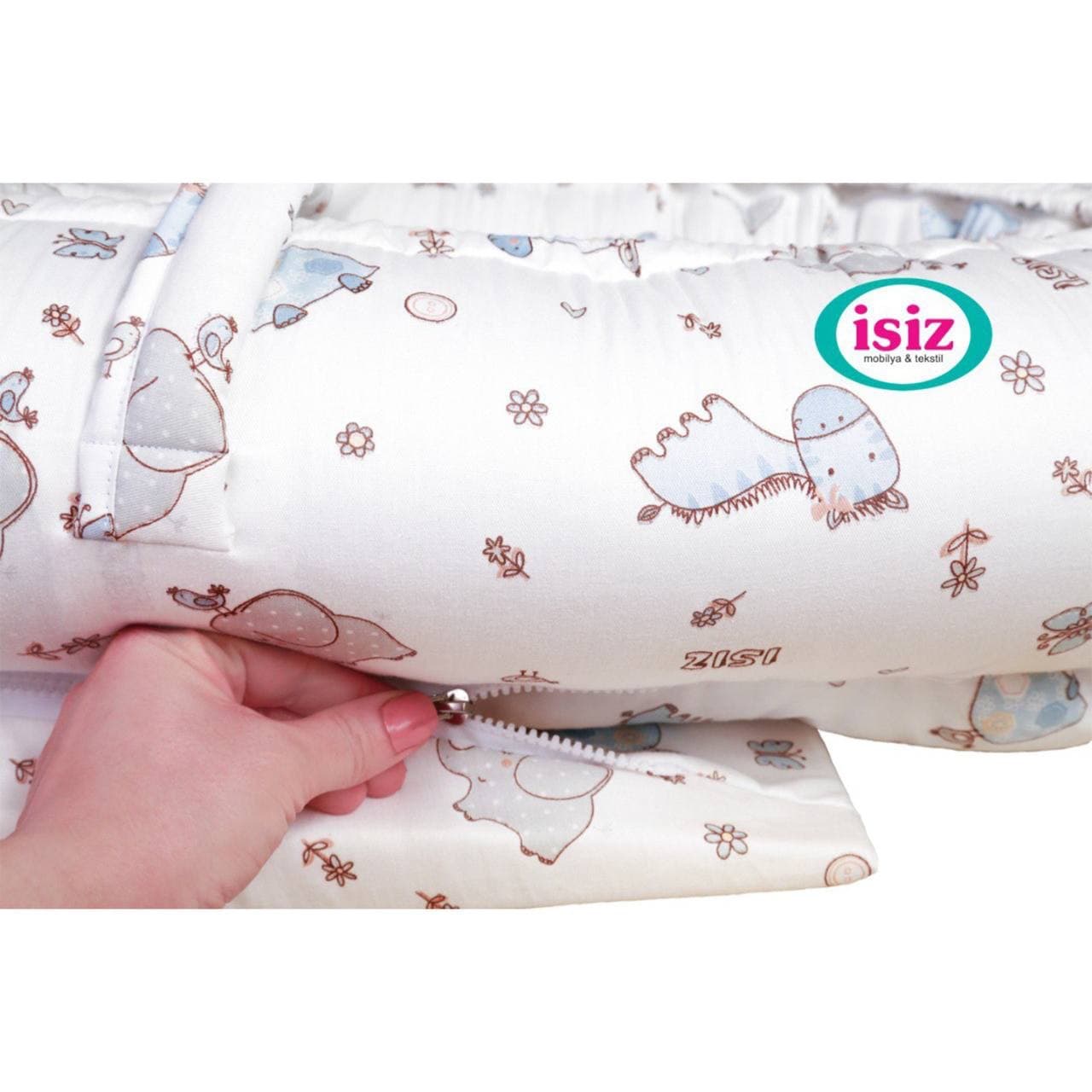 تشک و غلتگیر آنتی رفلاکس گارد دار نوزاد ایسیز طرح حیوانات ابی — تصویر ۶