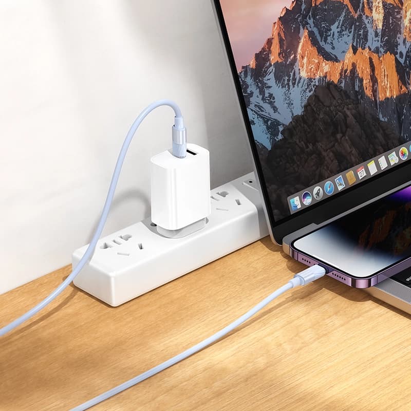 کابل شارژ 27 وات Lightning به USB-C بروفون مدل BX106 طول 1 متر — تصویر ۸
